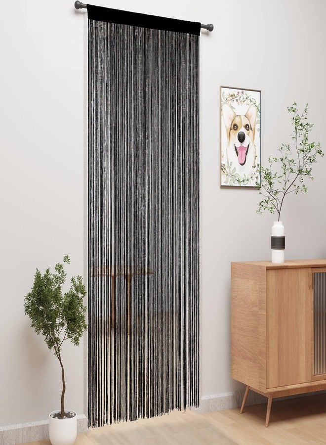 YIIBAII Door String Curtains Fringe Door Curtains for Doorways Window Room Decoration Living Room Divider(39"x110", Blcak) - Image 3
